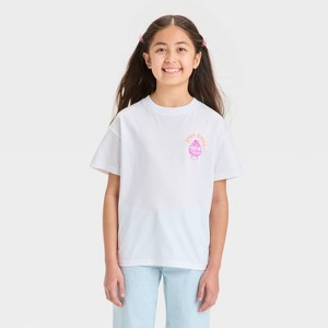 Girls' Short Sleeve Relaxed Oversized Graphic T-Shirt - Cat & Jack™ - 1 of 4