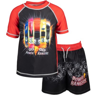 Power Rangers Rash Guard and Swim Trunks Outfit Set Little Kid to Big Kid