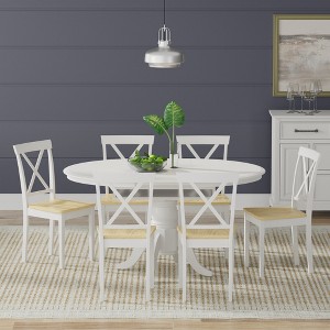 Glenwillow Home Oval Butterfly Leaf Dining Table + X-Back Dining Chairs Dining Set - 1 of 4