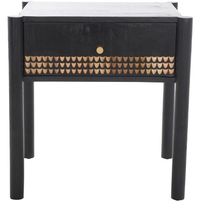 Errington 1 Drawer Nightstand - Black/Natural - Safavieh
