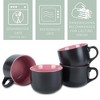 Elanze Designs Large Color Pop 24 ounce Ceramic Jumbo Soup Mugs Set of 4, Pink - 3 of 4