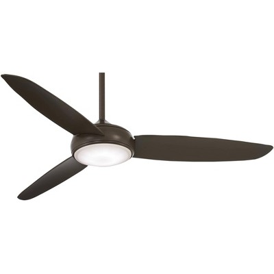 54" Minka Aire Modern Indoor Outdoor Ceiling Fan with LED Light Remote Control Oil Rubbed Bronze Opal Glass Wet Rated for Patio
