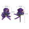Unique Bargains Formal Dinner Party Wedding Groom Rose Boutonnieres Pins 6 Pcs - 2 of 3