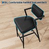 Minimalist Bar Stool Set with Arms - 18.1" Wide Seat, 400lb Capacity, Waterproof PU Leather, H-Base Frame for Home & Commercial Use - 4 of 4