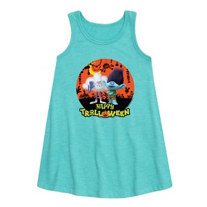 - Trolls - Happy Trolloween Branch and Cloud Guy Graphic Sleeveless Aline Dress - 1 of 3