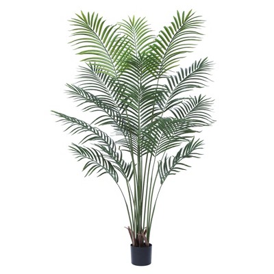Dr.Planzen Artificial Palm in Pot Set, 5.5FT Faux Green Palm Plant, Fake Palm Tree for Home Decor (Set of 2)
