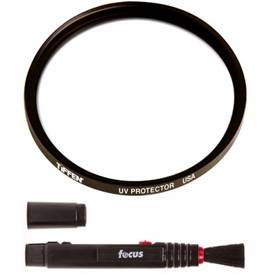 Tiffen 82mm UV Protector Lens Filter with Focus Lens Cleaning Brush Bundle