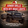 AMERICAN MODIFIED Armor Grille w/ LED Off-Road Lights and Camera Bracket Compatible with 2018-2023 Jeep Wrangler JL and Gladiator JT, Matte Black - 2 of 4