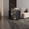 FURNIinspire Coffee Tables Side Table, End Table, Living Room Tables, Sofa Table With 2 Shelves For Living Room, Bedroom, Black, 11.8"*23.6"*19.7" - 2 of 4