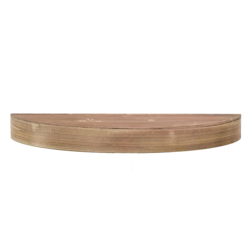 Small Round Wood Floating Decorative Wall Shelf Brown - American Art Decor, 6 of 9