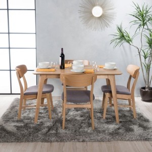 Christopher Knight Home Iriat Mid Century Modern Fabric Upholstered Wood 5 Piece Dining Set - 1 of 4