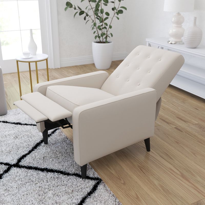 Merrick Lane Darcy Recliner Chair Mid-Century Modern Tufted Upholstery Ergonomic Push Back Living Room Recliner, 6 of 14