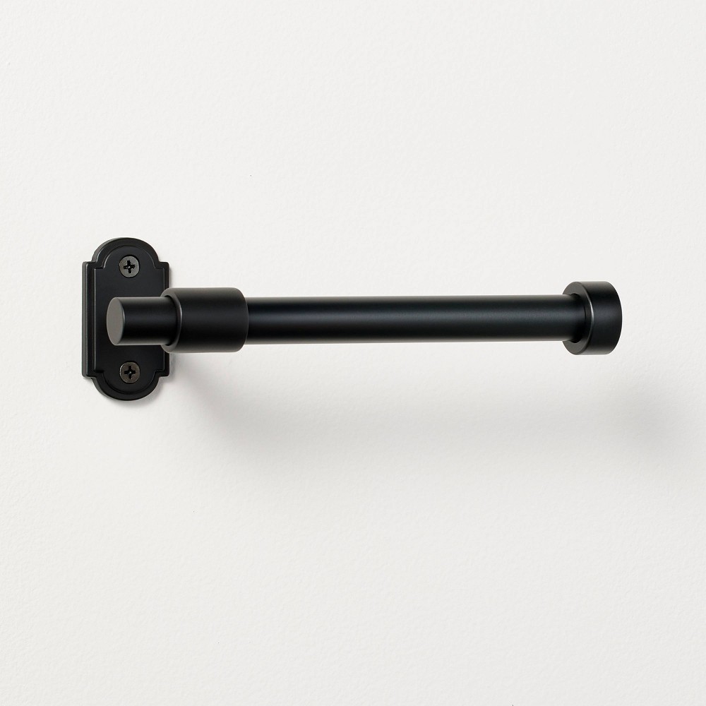 Photos - Toilet Paper Holder Classic Metal Wall-Mount  Black Finish - Hearth & Hand™ with Magnolia