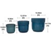 VisioGear 3PCS Ceramic Flowerpot, Modern Planter for Patio, Garden, Windowsill, Antique Blue, 15"*15"*14.2" - 3 of 4