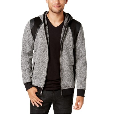 I.N.C International Concepts Mens Colorblocked Hoodie Sweatshirt, Black, X-Small
