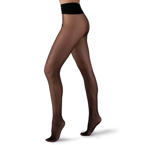 LECHERY Women's Matte Silky Sheer Seamless Tights (1 Pair) - Black,  Small/Medium