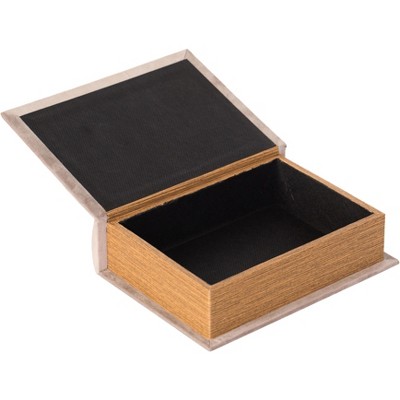 Off-White Wooden Vintage Book Shaped Storage Box