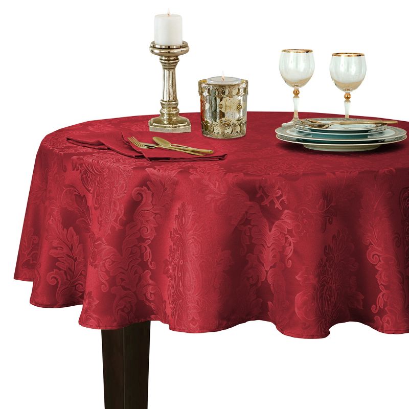 Barcelona Damask Stain Resistant Tablecloth ~ Elrene Home Fashions, 1 of 4