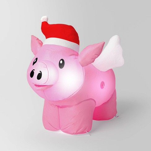 3ft Christmas Inflatable Pig. With hotsell Snowflakes