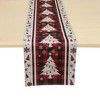 Unique Bargains Christmas Table Runner White Plaid Christmas Tree Linen Red Black White 72"x13" 1 Pc - 4 of 4