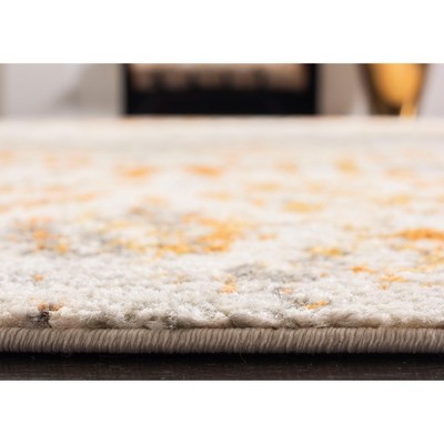 Hand-knotted Gray and Orange Synthetic Runner Rug, 2'-3" x 16'