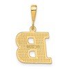Black Bow Jewelry 14k Yellow Gold, Ashley Collection, Textured Initial B Pendant - 3 of 4