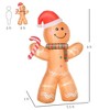Angel Sar 8ft Inflatable Gingerbread Man with Candy Cane, LED Light-Up Blow-Up Yard Decoration, Outdoor Christmas Decor with Stakes & Sandbags - 3 of 4