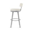 Amisco Morgan Upholstered Barstool Off-White/Gray: Faux Leather, Steel Frame, 300 lbs Capacity, 30" Seat Height - 4 of 4