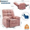 Rocking Recliner Chair with Vibration Massage and Heat, 360° Swivel Oversized Recliner Sofa with Side Pocket, Perfect for Living Room,Bedroom,Nursery - 3 of 4
