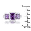 Slickblue Radiant 2.3 Ct. Amethyst/Emerald Trio Cocktail Ring for Women, with Clear Accents, Sizes 5-10 - 3 of 4