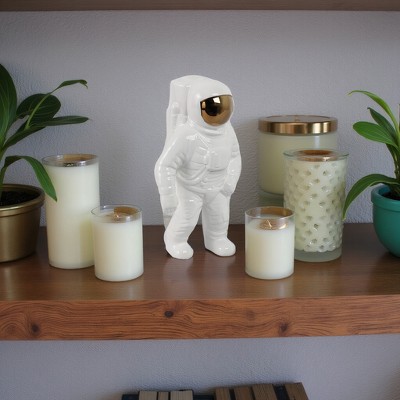 Sagebrook Home 11" Ceramic Astronaut Sculpture Contemporary Modern Metallic Statuette Table Decor