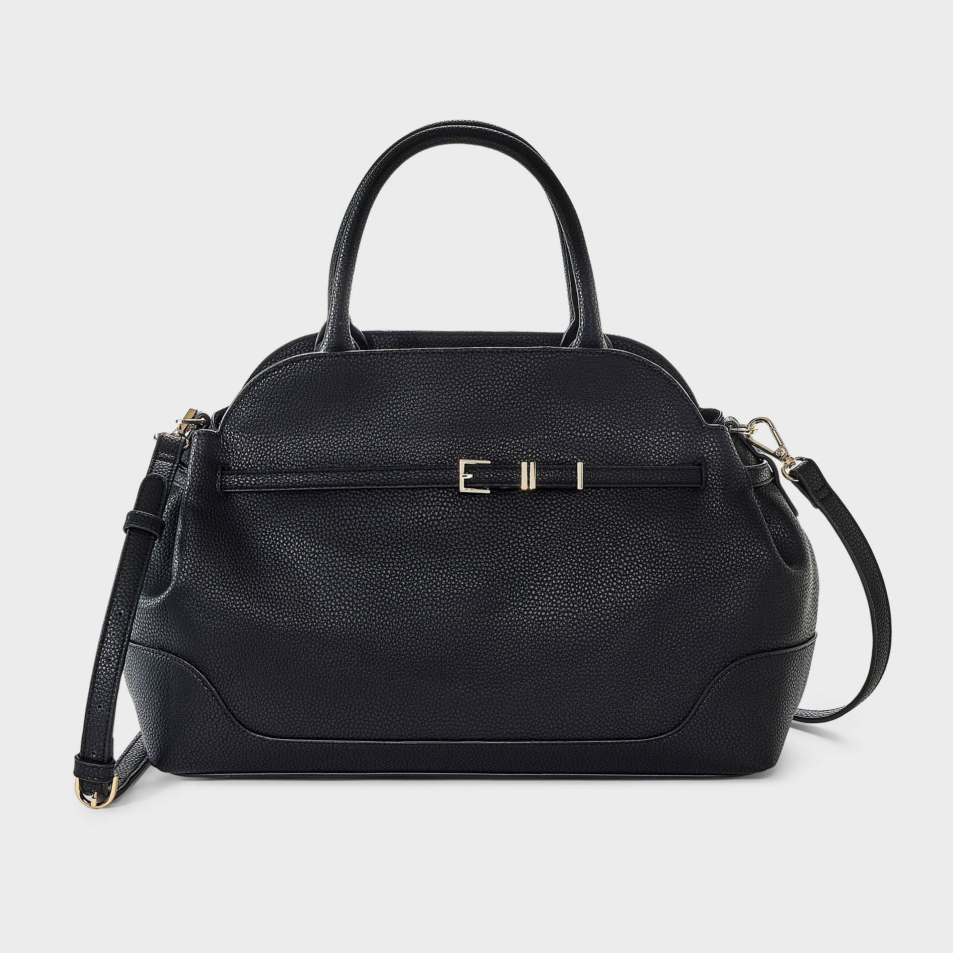 Belted Satchel Handbag - A New Day™ Black