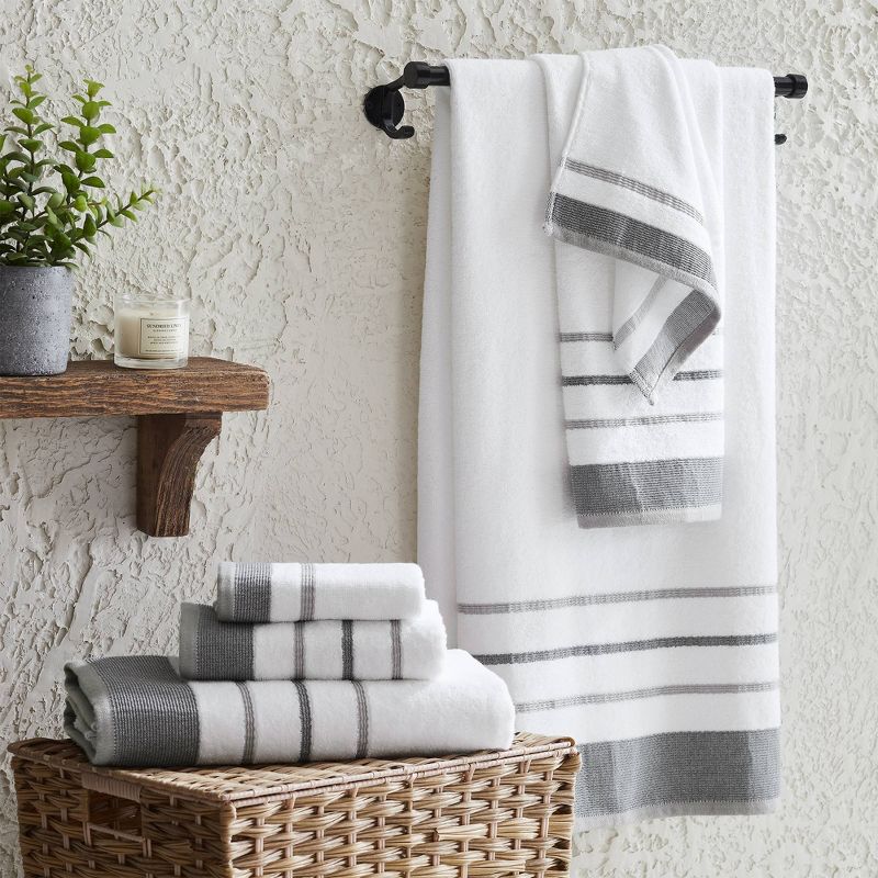 6pc Striped Towel Set - Isla Jade, 4 of 11