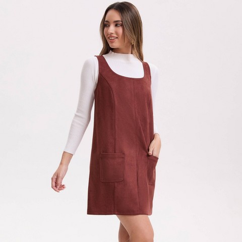 Женские платья Wild Fable Women's Sleeveless Faux Suede Pocket Mini A-Line Dress - Wild Fable™ Brown M