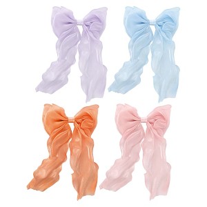 Unique Bargains Women's Cute Bow Hair Pins 10.24"x6.69"x0.79" 4 Pcs - 1 of 3