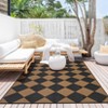 Outdoor Modern Woven Plastic Straw Rug Checkerboard Reversible Lightweight Portable Picnic Mat Large Area Rugs for Camping Garden Backyard - 3 of 4