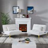 XIYUYEU Convertible Sofa Bed Futon Teddy Comfy Upholstered Sofa with Gold Metal Legs - 4 of 4