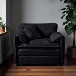 Mshliw Oversized 41.7″ Chenille Armchair, Modular Deep Seat Sofa Chair with Toss Pillow, Modern Upholstered Sectional Single Chair for Apartment - 1 of 4