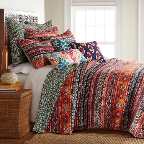 Vista Aztec Stripe Quilt Set Twin, Aztec Twin Bed Sheets