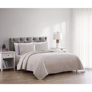 Kate Aurora Basic Bedding Euro Chic 3 Piece Quilt & Pillow Shams Set - 1 of 4