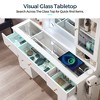 Glass Top 47" Make Up Vanity Desk with Storage, Mirror, Lights and Outlet - 3 of 4