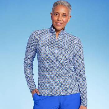 Halcurt Women's Plus Size Short Sleeve Rashguard Top with UPF 50+ Zip Swim  Shirt - ShopStyle