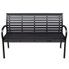 vidaXL Garden Bench Black WPC (Wood Plastic Composite), Steel 116 cm wide - 2 of 4
