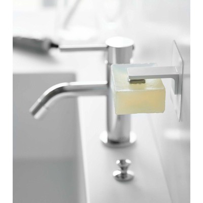 White Stainless Steel Adhesive Magnetic Soap Holder