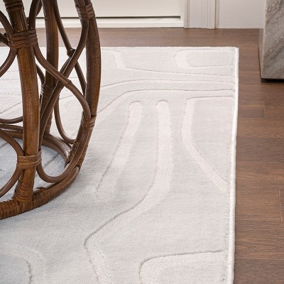 Alcina 8' x 10' White/Cream Abstract High-Low Area Rug