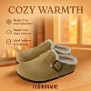CUSHIONAIRE Haven Genuine Leather Clogs for Women – Faux Fur Lined  Slip-On Womens Shoes with Cork Footbed and Adjustable Buckle - 3 of 4