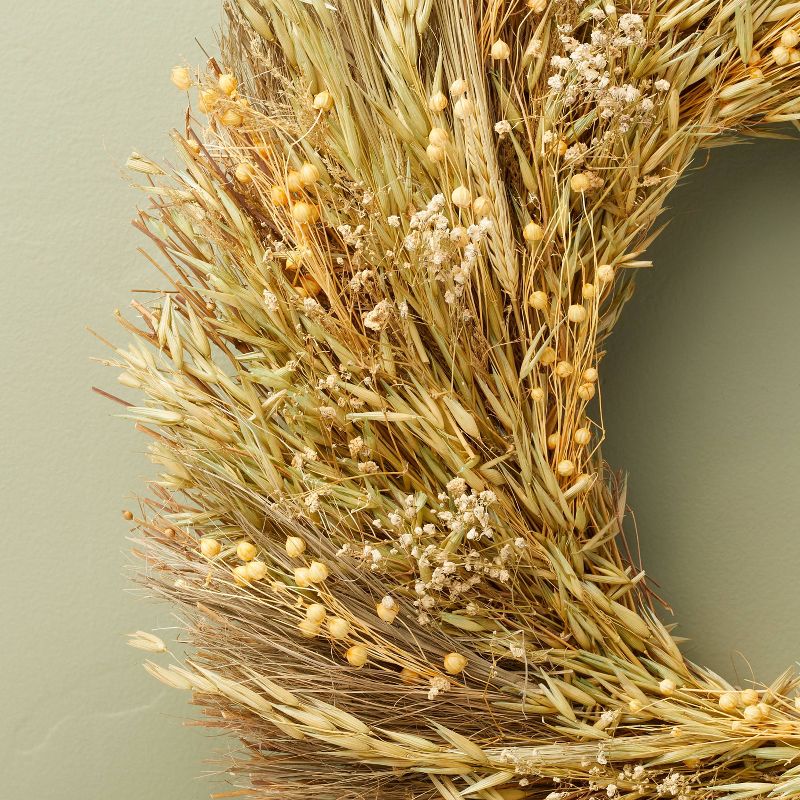 21&#34; Preserved Grass &#38; Lino Wreath - Hearth &#38; Hand&#8482; with Magnolia, 4 of 6