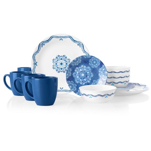 Corelle Signature 16pc Glass Lisbon Terrace Dinnerware Set : Target