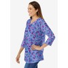 Woman Within Plus Size Perfect Printed Three-Quarter Sleeve V-Neck Tee - 4 of 4