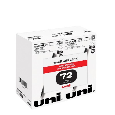 uni-ball ONYX Rollerball Pen Fine Point Black Ink 72/Pack (2013567)